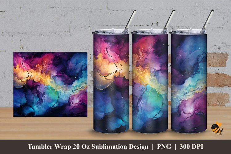 Galaxy Ink Mix Tumbler Wrap Sublimation Design 4