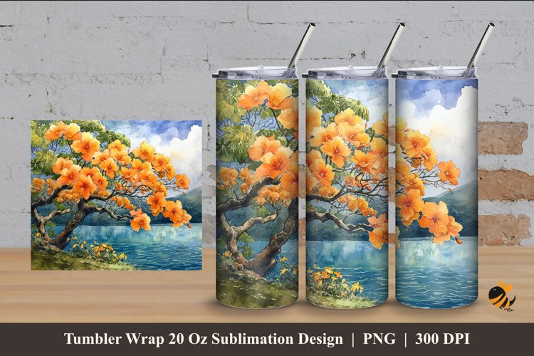 Strange Tree Tumbler Wrap Sublimation Design 4 example image 1