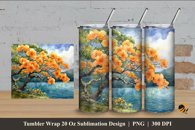 Strange Tree Tumbler Wrap Sublimation Design 4