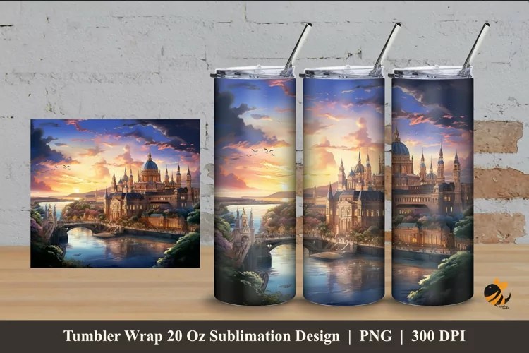 Magnificent Palace Tumbler Wrap Sublimation Design 4