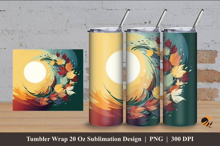 Beauty Sun And Flora Tumbler Wrap Sublimation Design 4 example image 1