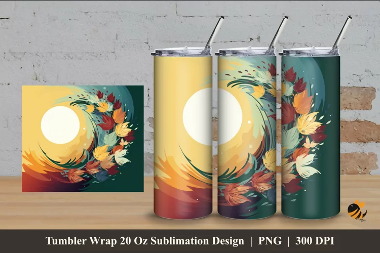 Beauty Sun And Flora Tumbler Wrap Sublimation Design 4