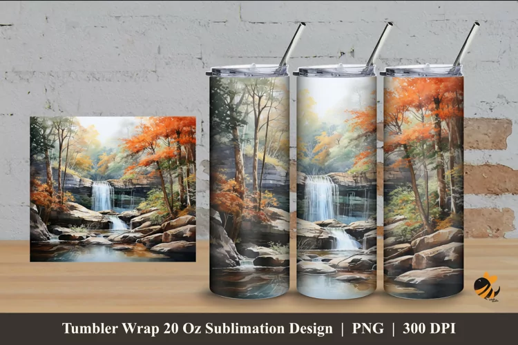 Natural Beauty Place Tumbler Wrap Sublimation Design 4