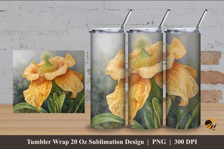 Growing Flower Tumbler Wrap Sublimation Design 4 example image 1