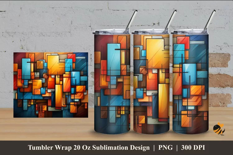 3D Pattern Tumbler Wrap Sublimation Design 4