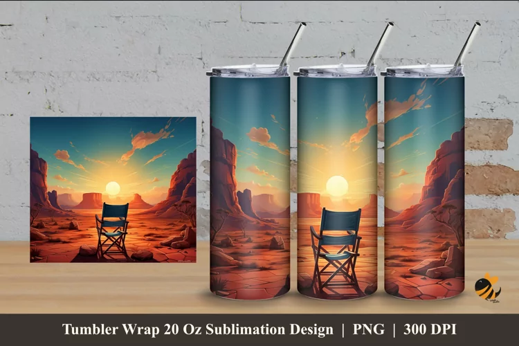Enjoy Sunset Tumbler Wrap Sublimation Design 4