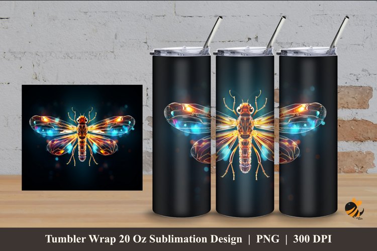 Fireflies Tumbler Wrap Sublimation Design 4