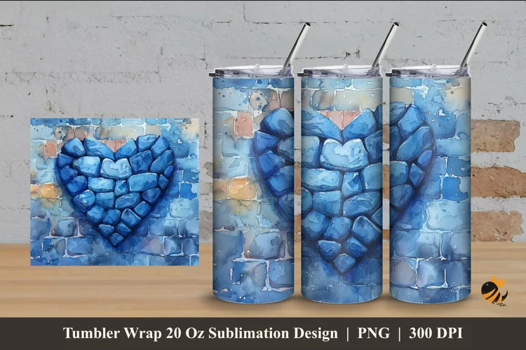 Love Stone Tumbler Wrap Sublimation Design 4