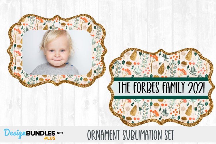 Winter Floral | Photo Christmas Sublimation Ornament example image 1