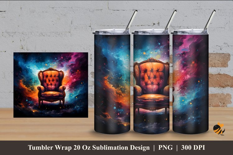 Fantasy Chair Tumbler Wrap Sublimation Design 4 example image 1