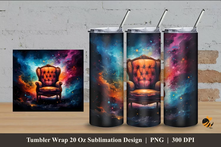Fantasy Chair Tumbler Wrap Sublimation Design 4