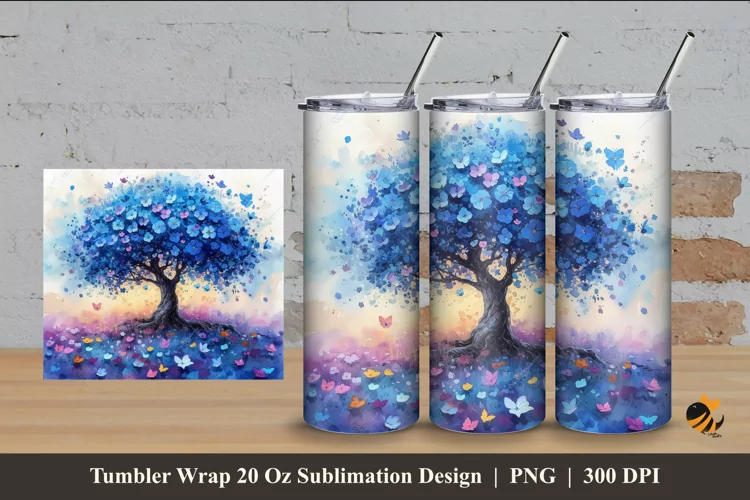 Magic Tree Tumbler Wrap Sublimation Design 4