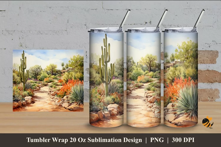 Cactusy Tumbler Wrap Sublimation Design 4