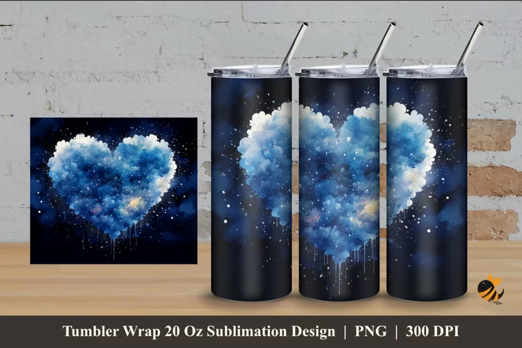 Love Cloud Tumbler Wrap Sublimation Design 4