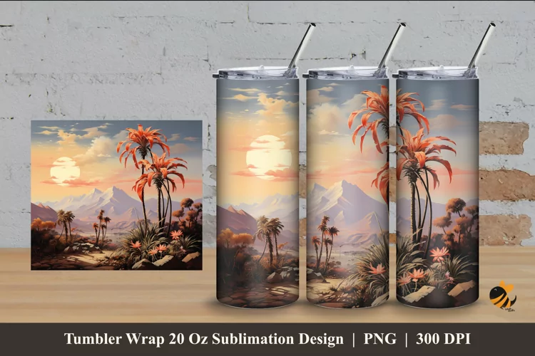 Ancient Panoramic Tumbler Wrap Sublimation Design 4