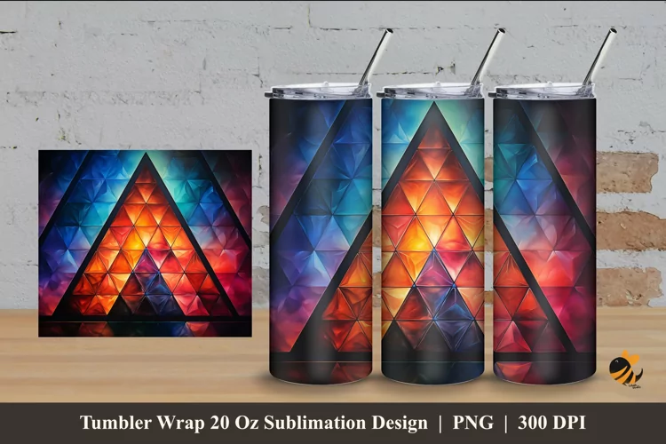 Triangle Fantasy Tumbler Wrap Sublimation Design 4