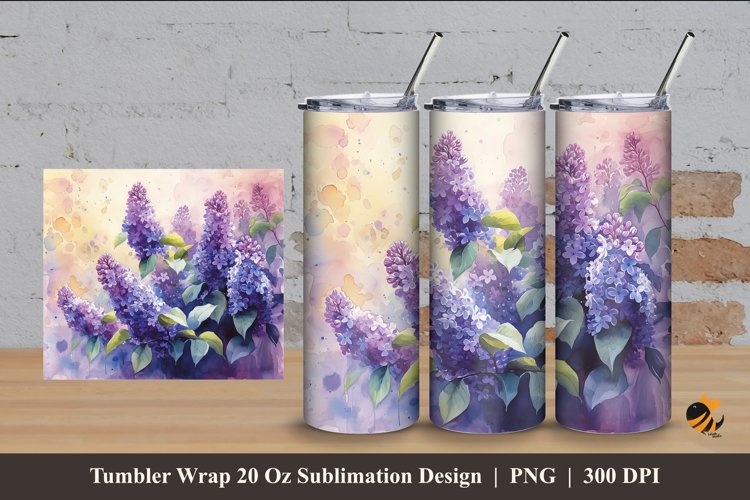 Floral Hue Tumbler Wrap Sublimation Design 4