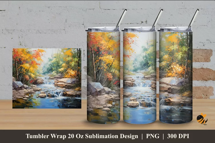 Nature Harmony Tumbler Wrap Sublimation Design 4