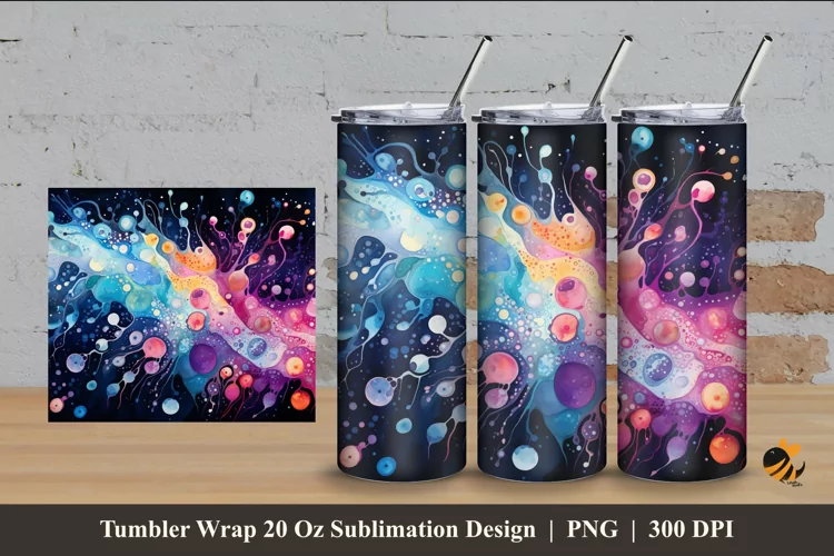 Beauty Mixed Color Tumbler Wrap Sublimation Design 4