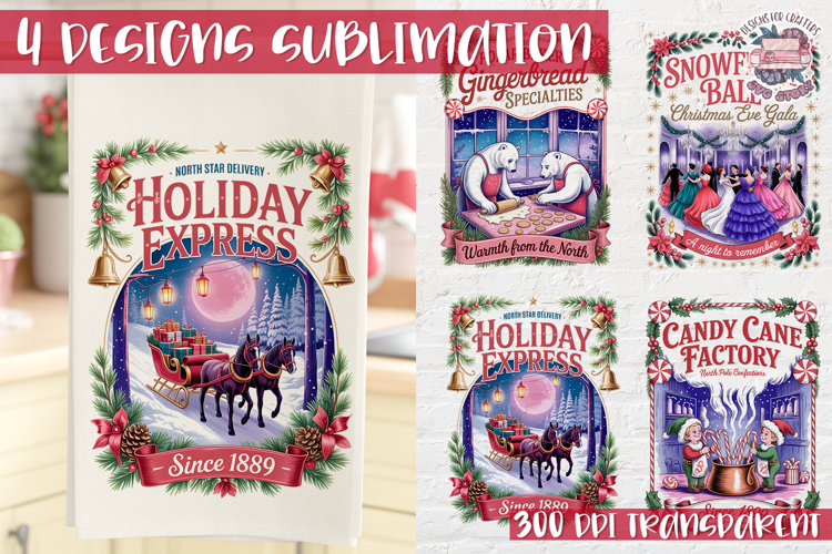 Christmas Vintage Quote Clipart PNG Sublimation 4 Design