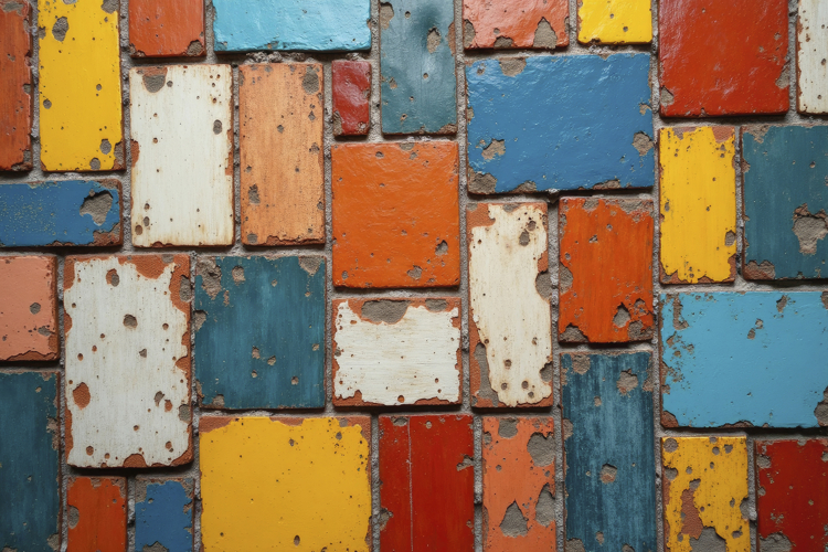 Colorful Weathered Bricks Background Wallpaper