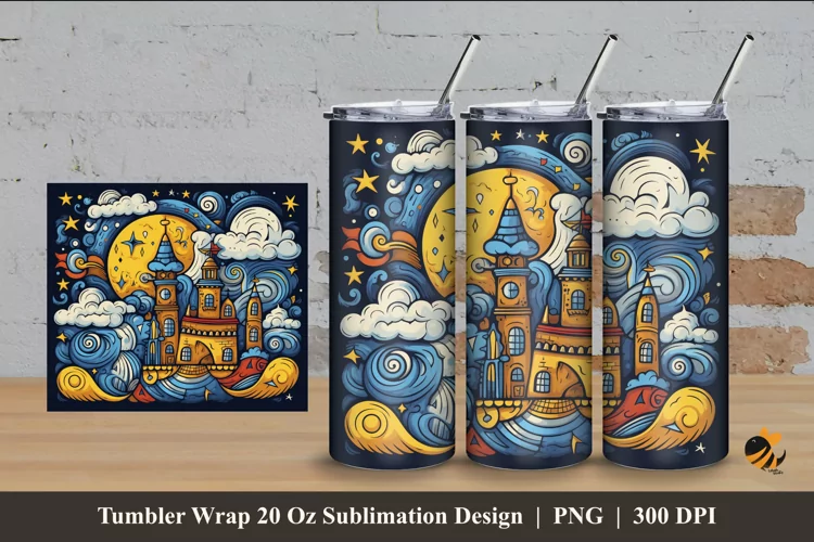 Fairyland Tumbler Wrap Sublimation Design 4