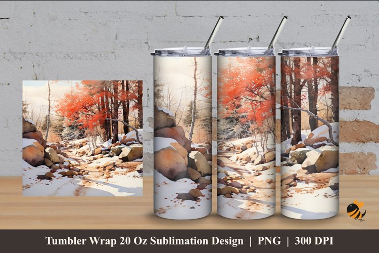 Nature Outdoor Tumbler Wrap Sublimation Design 4