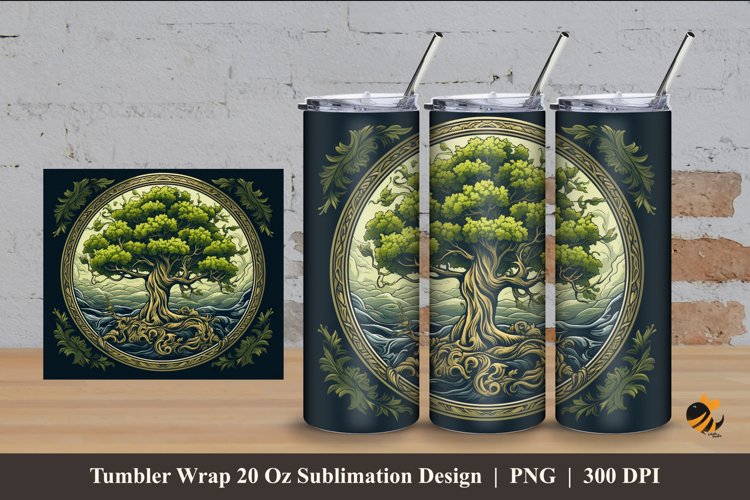 Old Mangrove Tumbler Wrap Sublimation Design 4 example image 1