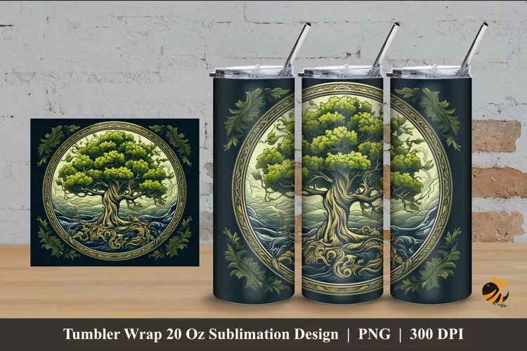 Old Mangrove Tumbler Wrap Sublimation Design 4