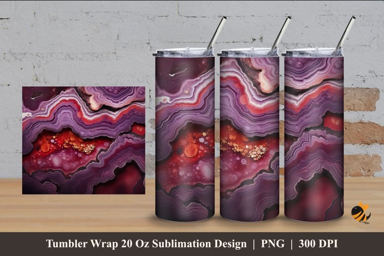 Art Abstract Tumbler Wrap Sublimation Design 4 example image 1