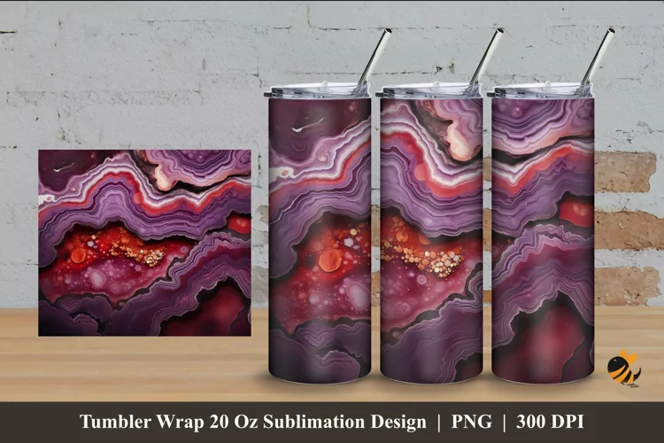 Art Abstract Tumbler Wrap Sublimation Design 4