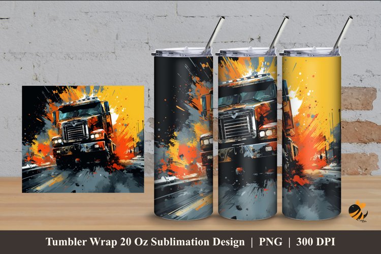 Ilegal Truck Tumbler Wrap Sublimation Design 4 example image 1
