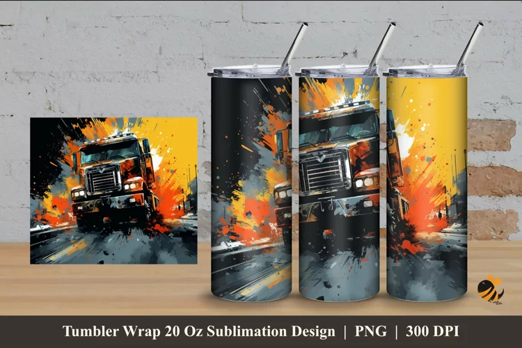 Ilegal Truck Tumbler Wrap Sublimation Design 4