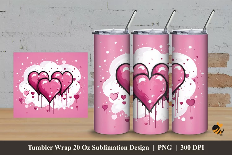 Simple Love Tumbler Wrap Sublimation Design 4
