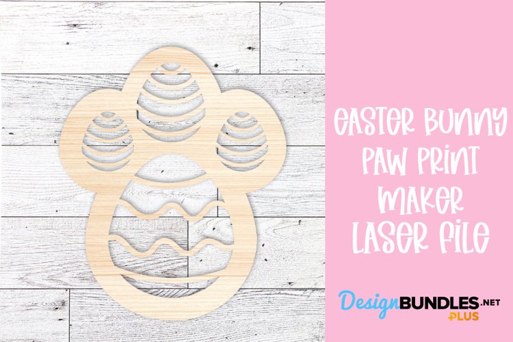 Easter Bunny Egg Print Footprint Template | Laser File example image 1