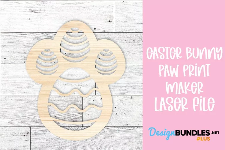Easter Bunny Egg Print Footprint Template | Laser File