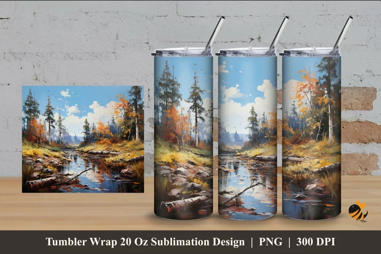 Panorama Tumbler Wrap Sublimation Design 4