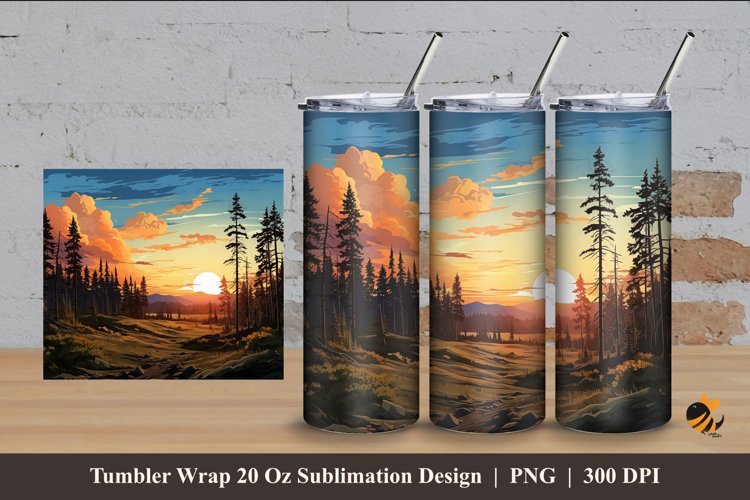 Charm of Tranquility Tumbler Wrap Sublimation Design 4