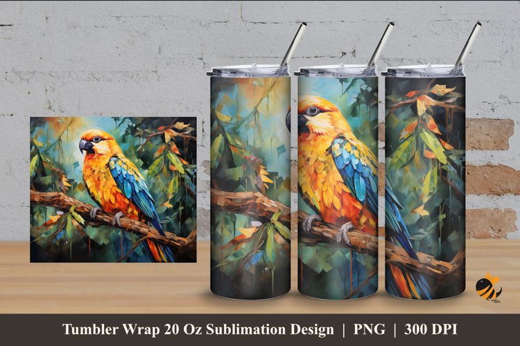 Wild Bird Tumbler Wrap Sublimation Design 4