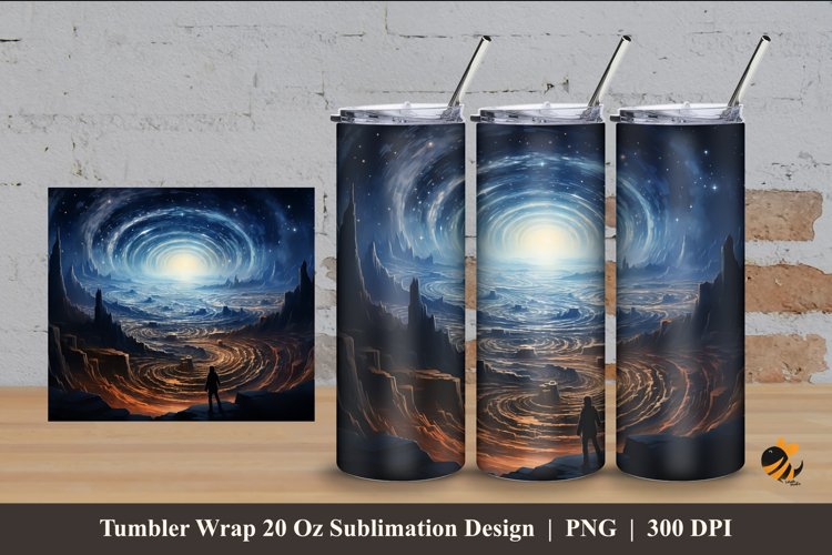 Cosmic Galaxy Tumbler Wrap Sublimation Design 4 example image 1