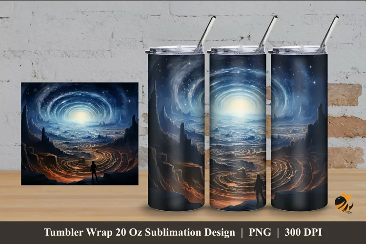 Cosmic Galaxy Tumbler Wrap Sublimation Design 4