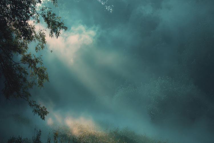 Misty Forest Background