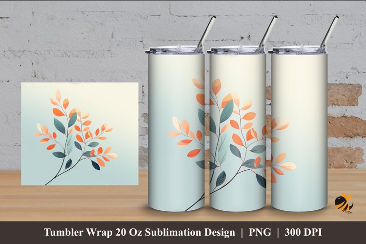 Flat Twigs Tumbler Wrap Sublimation Design 4