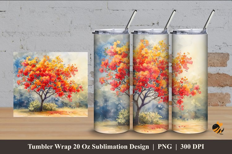 Beautiful Bushes Tumbler Wrap Sublimation Design 4