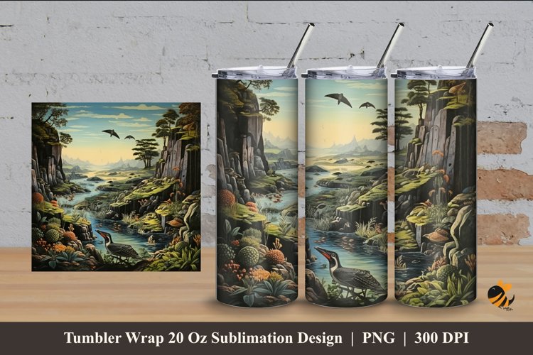 Bird Habitat Tumbler Wrap Sublimation Design 4