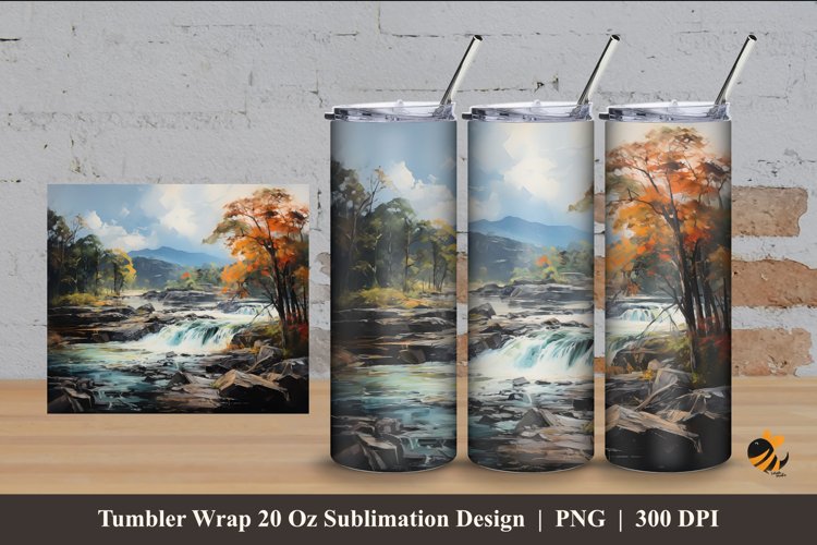 Calm Exploration Tumbler Wrap Sublimation Design 4 example image 1