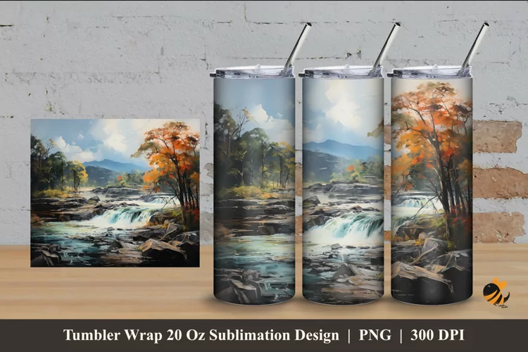 Calm Exploration Tumbler Wrap Sublimation Design 4