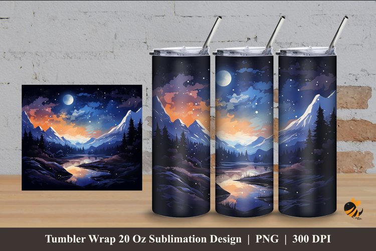Enchanting at Night Tumbler Wrap Sublimation Design 4