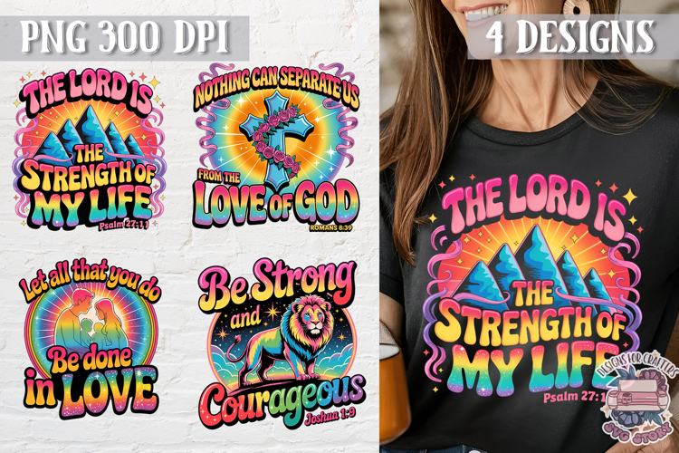 Bible Quote Clipart PNG Sublimation 4 Designs