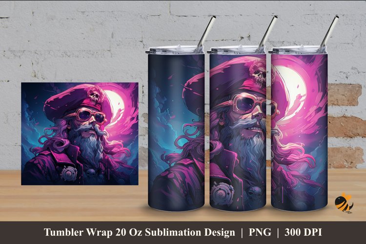 Pirates Man Tumbler Wrap Sublimation Design 4